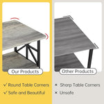 Load image into Gallery viewer, AWQM Gray Coffee Table for Living Room with Round Corners, 2 Tier Living Room Table with Storage Shelf,Rectangular Coffee Table Center Table for Small Spaces,Easy Assembly