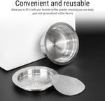 Load image into Gallery viewer, tainless Steel Reusable Coffee Capsule, Refillable Espresso Pod with Tamper &amp; Brush Compatible for A Modo Coffee Makers