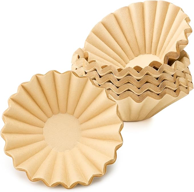 Segarty 150 Count Natural Unbleached Brown Paper Coffee Filters, 6.1inch 1-2 Cup Paper-made Disposable, Pour Over Maker Basket Dripper for Home, Office, Cafeteria Use, Suitable for Most Coffee Maker