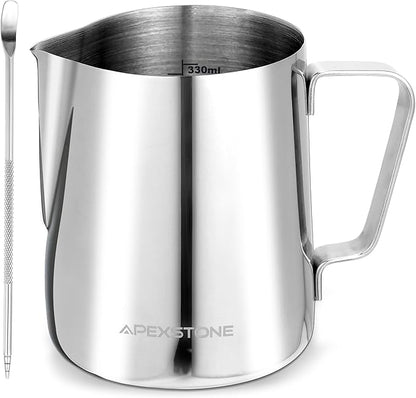 Apexstone 12 oz Espresso Steaming Pitcher, Coffee Milk Frothing Cup, Coffee Steaming Pitcher 12 oz/350 ml