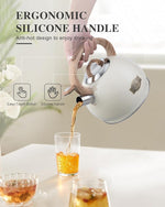 Load image into Gallery viewer, Tea Kettle Stovetop,2.7QT Stainless Steel Whistling Teapot for Stove Top Aesthetic,Portable Water Kettles Camping with Anti-hot Silicone Handle,Suitable for All Heat Sources,Milky White