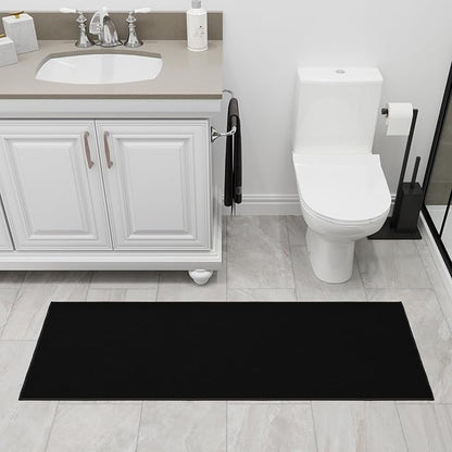 Ottomanson Hallway Runner Rug 20" x 59" Non Slip Solid Area Rugs Easy to Clean Laundry Rug Runner Durable & Pet Friendly Floor Carpet Runners for Hallways Entryway Living Room Kitchen, Black