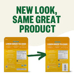 Load image into Gallery viewer, FGO Organic Lemon Ginger Tea, 100 Count, Eco-Conscious Tea Bags, Resealable Bag, Caffeine Free, Packaging May Vary (Pack of 1)