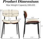 Load image into Gallery viewer, Modern PU Leather Dining Room Chairs Set of 6, Upholstered Kitchen Chairs with Curved Wood Backrest and Metal Legs Adjustable Feet for Kitchen Dining Room(Beige)