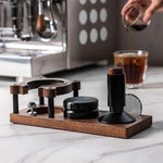 Load image into Gallery viewer, Solid Wood Espresso Tamping Station - Adjustable Height 51-58mm Coffee Tamper &amp; Portafilter Holder, Non-Slip Multi-Functional Espresso Organizer for Coffee Accessories Storage，Portafilter Holder