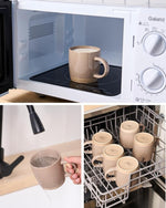 Load image into Gallery viewer, famiware Coffee Mugs for 4, 12 oz Mug Set, Dringking Cup with Handle for Coffee, Tea, Cocoa, Milk, Milkyway serise, White+Cinnamon Brown