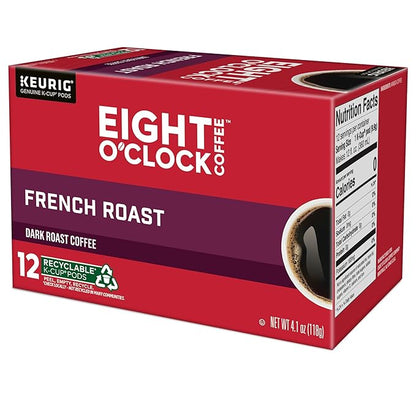 Eight O'Clock Coffee French Roast, Single-Serve Coffee K-Cup Pods, Dark Roast, 72 Count