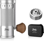 Load image into Gallery viewer, Bincoo Manual Coffee Grinder with Foldable Handle– External Setting Hand Coffee Grinder with Steel Burr,Compact and Portable for Home/Travel/Camping(Sliver)