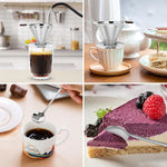 Load image into Gallery viewer, Pour Over Coffee Dripper, LOOFORE Stainless Steel Coffee Filter, Metal Cone Filter Paperless Reusable Coffee Filter Single Cup Coffee Maker 1-2 Cup, with Spoon and Silicone Tray, Cleaning Brush