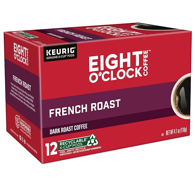 Eight O'Clock Coffee French Roast, Single-Serve Coffee K-Cup Pods, Dark Roast, 72 Count