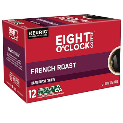 Eight O'Clock Coffee French Roast, Single-Serve Coffee K-Cup Pods, Dark Roast, 72 Count