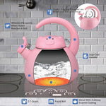Load image into Gallery viewer, Whistling Tea Kettle for Stove Top Enamel on Steel Teakettle, Supreme Housewares Pink Pig Design Teapot Water Kettle Cute Kitchen Accessories Teteras (2.1 Quart, Pink Pig)