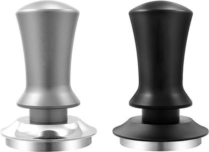 K COOL Espresso Hand Tamper, Premium Barista Coffee Tamper with Calibrated Spring, Stainless Steel Base Tamper Compatible with Espresso Machine Rancilio, Gaggia Bottomless Portafilter (58mm, Silver)