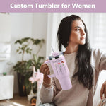 Load image into Gallery viewer, Ships Next Day,Birth Flower 40 Oz Tumbler with Handle and Straw, Personalized Tumbler with Name Insulated Cup Reusable Stainless Steel Water Bottle Travel Mug Christmas Birthday Gifts for Women