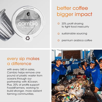 CAMBIO ROASTERS Pumpkin Spice Coffee Pods – Small Batch Medium Roast 100% Arabica Coffee Pod, Recyclable in Aluminum Pods – Keurig-Compatible, 10 Count