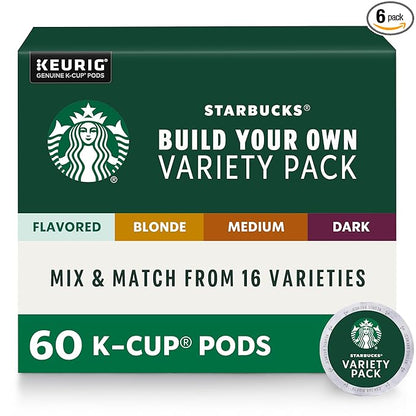 Starbucks Coffee, Keurig K-Cup Pods, Custom Build Your Own Variety Pack, 60 Pods