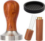 Load image into Gallery viewer, 53mm Espresso Tamper Kit, Hard Wood Espresso Tamper Tool &amp; Powder Press Pad &amp; 8-Needles Espresso Stirrers For 53 mm Portafilter