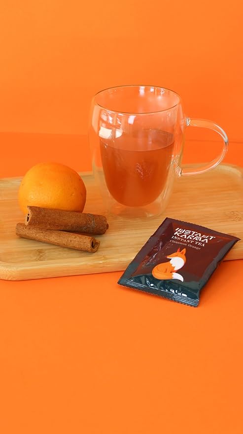 Instant Karma | Cinnamon Orange Instant Tea | All Natural, Caffeine-Free, No Added Sugar | Herbal Wellness Tea 20 Sachets (Cinnamon Orange)