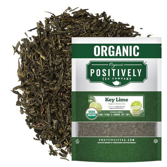 Organic Positively Tea Company, Key Lime, Green Tea, Loose Leaf, 16 Ounce