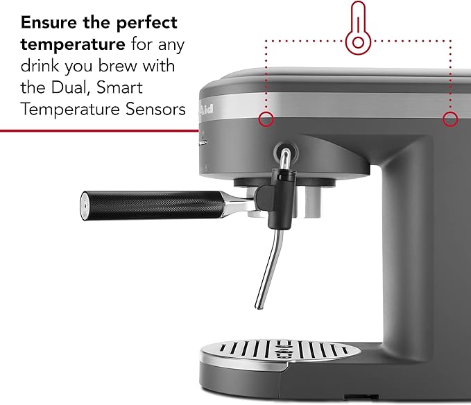 KitchenAid Semi-Automatic Espresso Machine - KES6403, Charcoal Grey