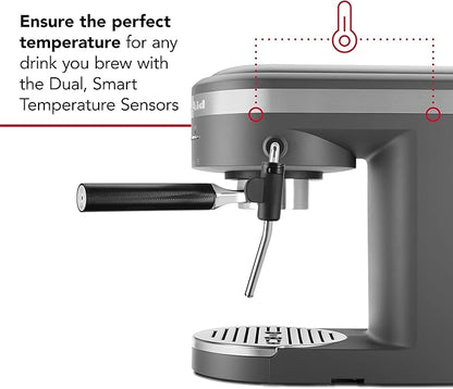 KitchenAid Semi-Automatic Espresso Machine - KES6403, Charcoal Grey