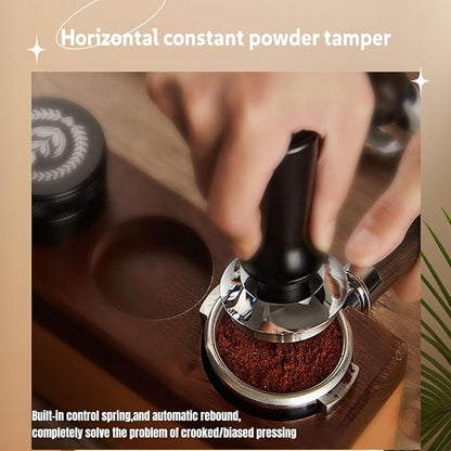 Espresso Tamper, Coffee Tamper 58mm Espresso Hand Tamper 30lbs Stainless Steel Base Tamper Espresso Spring-loaded Tamper for Barista Home