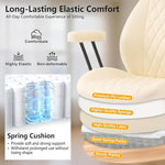 Load image into Gallery viewer, YFO Home Office Desk Chair Office Rubber Casters Ergonomic Computer Chair with Lumbar Support Adjustable Height Rolling Swivel Executive Task Armrests Chair， Cream Leather