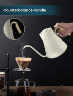 Load image into Gallery viewer, Electric Kettles, INTASTING Gooseneck Electric Kettle, ±1℉ Temperature Control, Stainless Steel Inner, Quick Heating, for Pour Over Coffee, Brew Tea, Boil Hot Water, 0.9L (Morandi White)