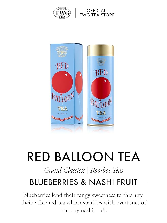 TWG Tea | Red Balloon Tea | Rooibos Tea | Coconut & Blueberries | Haute Couture Tin, 100g | Gift Set