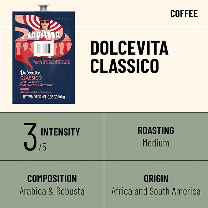 Flavia Lavazza Dolcevita Classico Coffee Freshpacks works only with Flavia Brewers, Medium Roast (Case of 38)