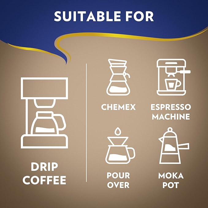 Lavazza Super Crema Ground Coffee, Medium Roast, Arabica and Robusta Blend, 32 oz Bag (Pack of 1)