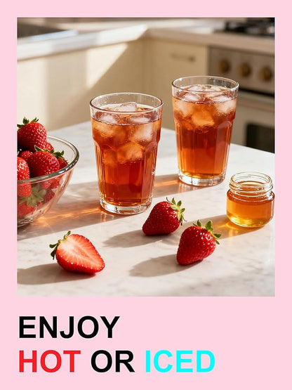 TeeLux Strawberry Black Tea Bags, Blend Premium Black Tea with Natural Strawberry Flavor, Full-bodied & Robust Taste, 100 Count