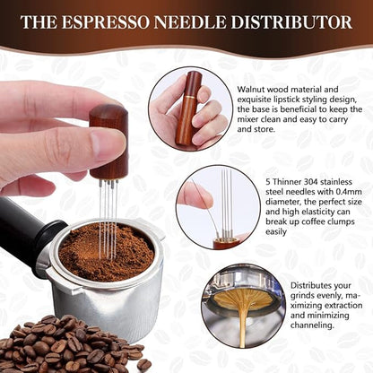 Y-Step 23 PCS Coffee Tamper Set, Espresso Accessories Kit Barista Kit, with Espresso Tamper 51mm, Coffee Stirrer, Frothing Pitcher, Tamper Mat, Latte Art Pen, Sandalwood Tamper for Espresso Machine