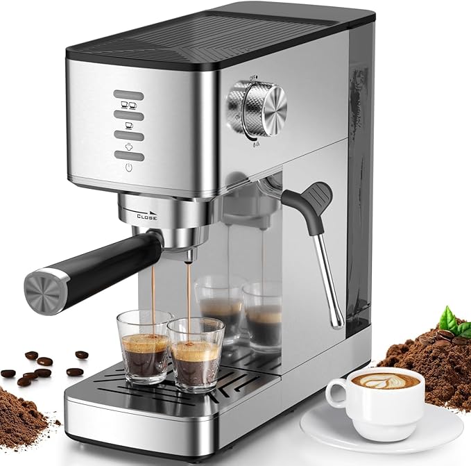 Espresso Machine 20 Bar with Rapid Cold Brew - Hot & Iced Coffee Maker, Built-in Steam Wand, Touch Screen, 37oz Water Tank -Perfect for Lattes, Cappuccinos, and Gift for Coffee Lovers