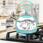 Load image into Gallery viewer, Whistling Tea Kettle Stainless Steel Teapot, Teakettle for Stovetop Induction Stove Top, Fast Boiling Heat Water Tea Pot 2.6 Quart