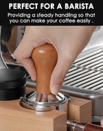 Load image into Gallery viewer, 51mm Espresso Tamper-Premium Barista Coffee Tamper Coffee Tamper Classic Series Stainless Steel Espresso Tamper Coffee Press Tool Tamper Espresso Handle Solid Wood 51mm Espresso Dosing Funnel