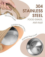 Load image into Gallery viewer, Tea Kettle Stovetop, 2.1 Quart Stove Top Whistling Tea Kettle, Teapot Kettles with Food Grade Stainless Steel and Wood Pattern Folding Handle, Suitable for All Heat Sources