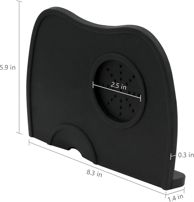Handook Tamper Mat, Espresso Tamper Mat, 8.3 X 5.9 Inch Coffee Mat, Coffee Tamper Mat for Espresso Machine, Espresso Accessory, Barista Tools, Coffee Tamper Station, Espresso Pad for Counter (Black)