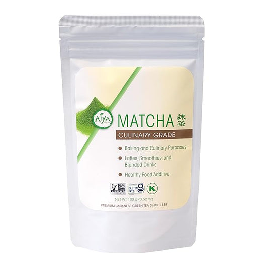 Aiya Authentic Japanese Origin Culinary Grade Matcha Green Tea Powder, 100g Bag (3.53 oz.)