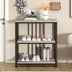 Load image into Gallery viewer, FOLUBAN 3 Tier Bookshelf, Short Bookcase for Small Space, Modern Wooden and Metal Book Shelf for Living Room Bedroom Office (Light Grey Oak)