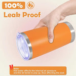 Load image into Gallery viewer, 20oz Tumbler Bulk Stainless Steel Tumbler Cup with Lid Vacuum Insulated Double Wall Travel Mug, Durable Powder Coated Travel Coffee Tumbler Mug for Hot &amp; Cold Drinks, Orange,8 Pack