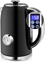 Load image into Gallery viewer, SUSTEAS Electric Kettle Temperature Control - 57oz Hot Water Boiler with Thermometer, 1500W Fast Heating Stainless Steel Tea Kettles, Cordless LED Indicator, Auto Shut-Off &amp; Boil Dry Protection,Black