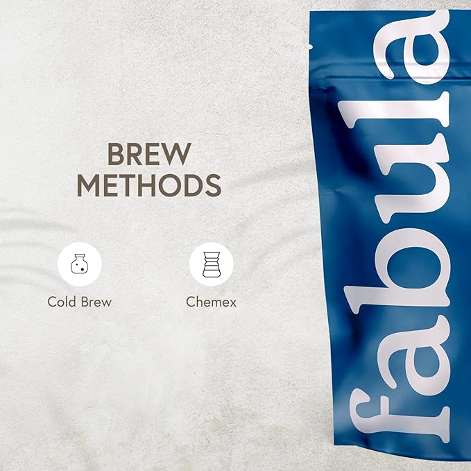 Fabula Coffee Cold Brew Freshly Ground - Organic - Low Acid - Single Origin - Non-GMO - Mold Free - 12 Ounces
