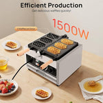 Load image into Gallery viewer, 1.5kw Waffle Stick Making Machine, 14.76x12.99x10.04in Non-Stick Electric Waffles Maker, Stainless Steel Waffle Maker with 3 Honeycomb-Shaped Grids, 122-572℉, Double-Sided Heating, Timer(0-5min)