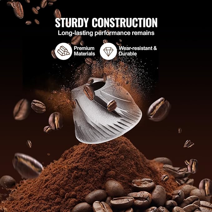 VEVOR Coffee Maker with Grinder, 8 Cup Coffee Machine, Grind and Brew Coffee Maker with 3 Brew Strength Control, 24-Hour Timer for Auto Brew, for Home Office Restaurant