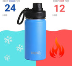 Load image into Gallery viewer, DRINCO Stainless Steel Water Bottle Spout Lid Vacuum Insulated Double Wall Water Bottle Wide Mouth (40oz 32oz 22oz 18oz 14oz) Leak Proof Keeps Cold or Hot (14 oz, 14oz Royal Blue)