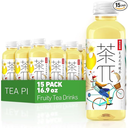 Tea PI Iced tea –Jasmine Green Tea, Lemon Sweet Iced Fruit Tea Bottles, Real Juice, -16.9 fl oz, 500mL, 15 Pack