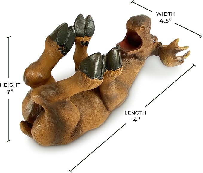 Rivers Edge Products 750ml Wine Bottle Holder - Hand-Painted Poly Resin Animal Kitchen Decor - Unique, Rustic Home Decor for Countertop and Bar - Wine Accessories for Wine Lovers