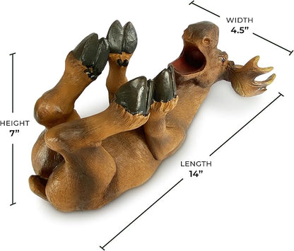 Rivers Edge Products 750ml Wine Bottle Holder - Hand-Painted Poly Resin Animal Kitchen Decor - Unique, Rustic Home Decor for Countertop and Bar - Wine Accessories for Wine Lovers