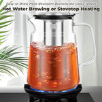 Load image into Gallery viewer, Aquach Glass Teapot with Removable Infuser - 74oz Borosilicate Tea Pot for Stovetop &amp; Cold Brew, Stainless Steel Filter for Loose Leaf/Iced Tea
